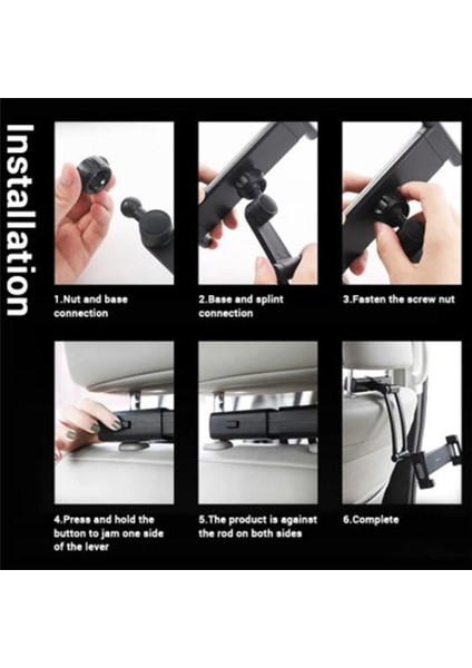 Araba Telefon Tablet Tutucu Arka Geri Çekilebilir Tutucu Arka Telefon Tutucu Arka Yastık Ayarlanabilir Tutucu Arka Tutucu Siyah (Yurt Dışından) indirimleri