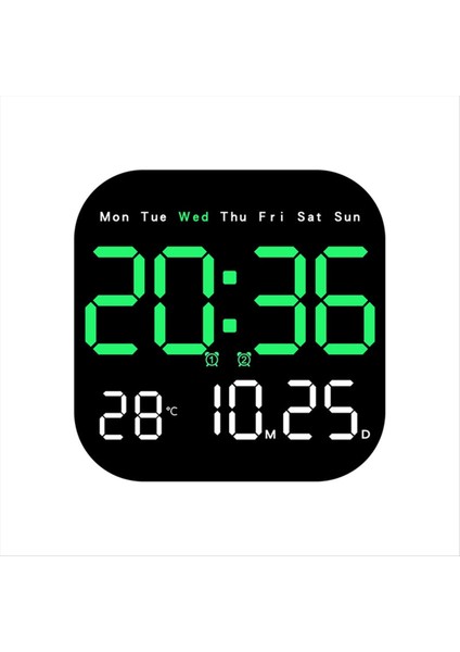 Dijital Duvar Saatleri Sıcaklık Tarih Haftası Dispal Masa Saati 12/24 Saat Duvara Monte LED Çalar Saat Uzaktan E (Yurt Dışından)