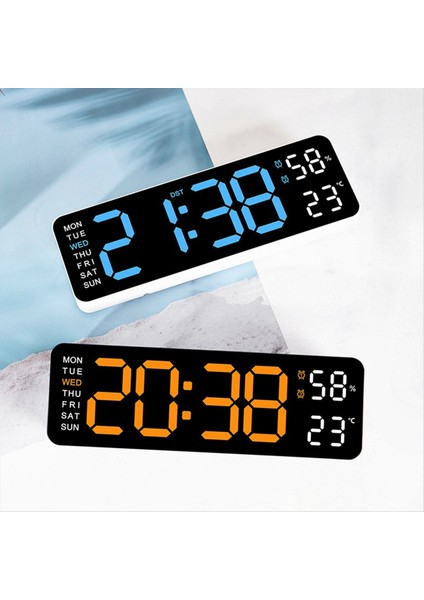 Büyük Dijital Duvar Saat Sıcaklığı ve Nem Haftası Ekran LED Tablo Çalar Saat 12/24H Yeşil (Yurt Dışından) fiyatları