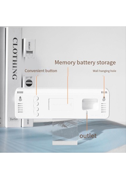 Büyük Dijital Duvar Saat Sıcaklığı ve Nem Haftası Ekran LED Tablo Çalar Saat 12/24H Yeşil (Yurt Dışından) modelleri