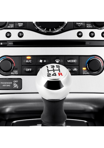 Peugeot Için 5 Hızlı Alüminyum Dişli Vardiyası Düğmesi 106 206 207 306 307 407 408 508 Gümüş+Siyah Numarası (Yurt Dışından) modelleri