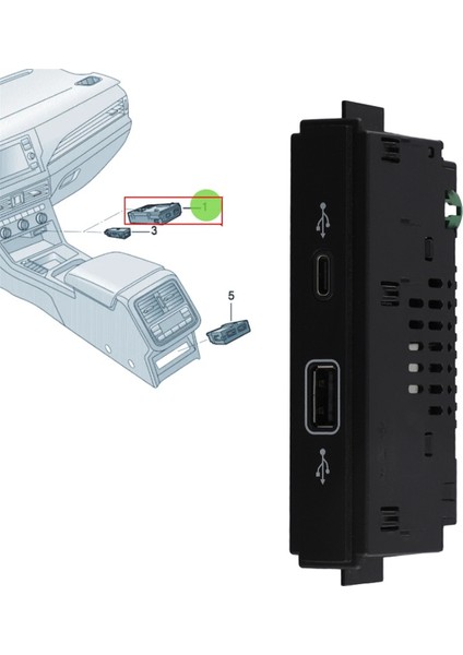 Vw Tiguan Mk2 Için Viloran USB Typ-C Tip Tip Armerst USB Ön Konsol USB Bağlantı Noktaları 30D035736 (Yurt Dışından)