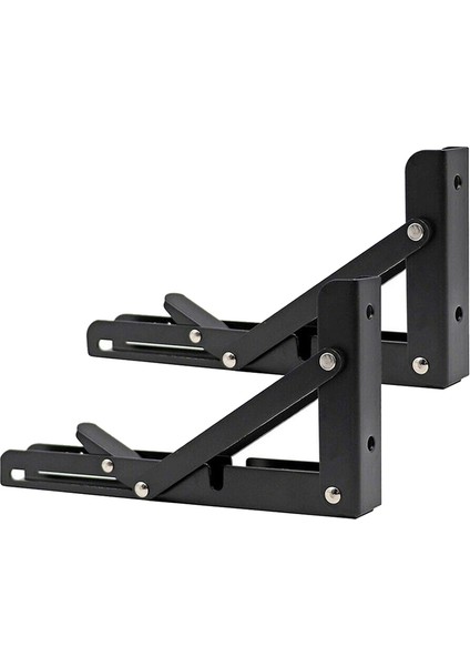 2pcs Campervan Katlanır Braket Masa Rafı Karavan Karavan Siyah Kaplama Paslanmaz Çelik Mini Katlanır Braket (Yurt Dışından)