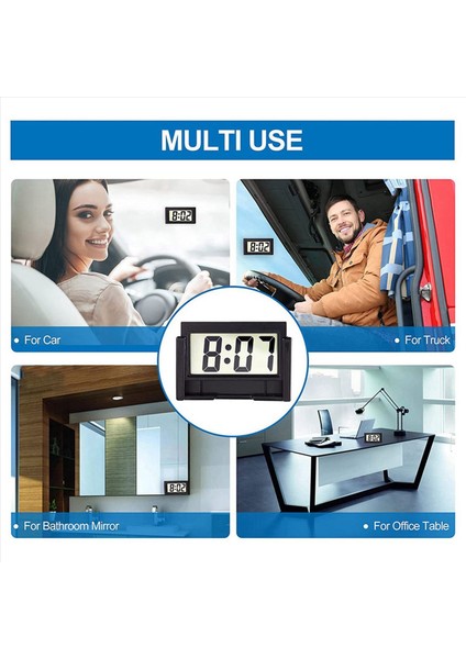 4x Küçük Dijital Araba Gösterge Paneli Saati Pil Çalışan Otomotiv Motosiklet ve Kamyon Için Büyük Şeref LCD Zaman Ekranı (Yurt Dışından) modelleri