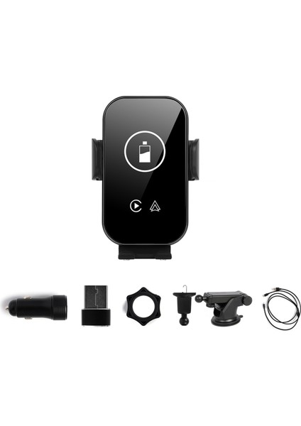Kablosuz Carplay Adaptörü Android Auto Dongle &amp 15W Araba Şarj Cihazı ve Araba Hava Havalandırma Gösterge Tablosu Telefon Tutucu Montaj (Yurt Dışından)