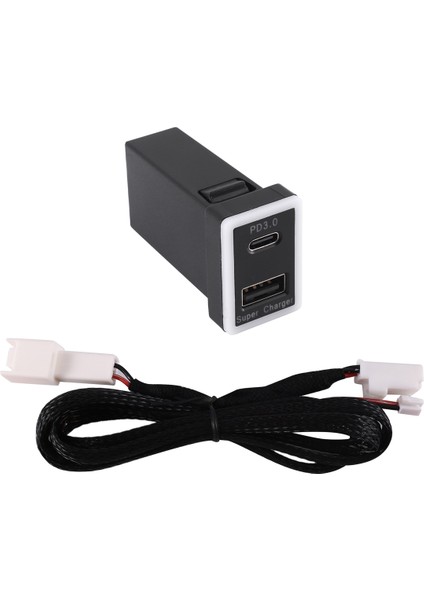 Araba Şarj Cihazı Type-C Type Pd+Usb Qc3 0 Toyota Gm Için Cep Telefonu Şarj Cihazı Için Çift Soket 33 5X23MM (Yurt Dışından)