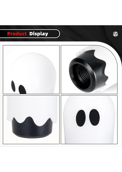 Araba Gear Vites Knob Cadılar Bayramı Tarzı Hayalet Vites Düğmesi 3 Adaptör M8/10/12 Kişiselleştirilmiş Yaratıcılık Araç Dekorasyonu A (Yurt Dışından) modelleri