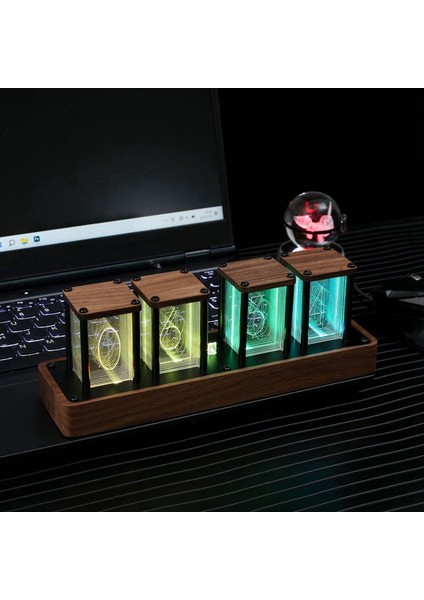 Nixie Tüp Saat Ceviz Dijital Saat Destek Wi-Fi Zaman Kalibrasyonu Alarm ve 12/24 Ekran Montaj Gerekmez (Yurt Dışından) fırsatları