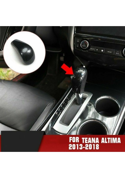 Karbon Fiber Merkez Konsol Dişli Vites Düğmesi Trim Vardiya Kolu Nissan Tana Altima 2013-2018 Dekorasyon (Yurt Dışından) modelleri