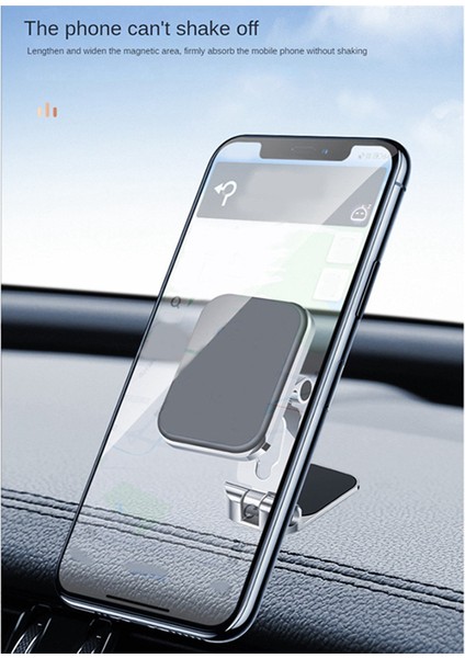 360 ° Dönen Katlanabilir Manyetik Araba Telefon Tutucu Cep Telefon Montaj Standı Gps Alaşımlı Tutucular Için Destek Mıknatıs Siyah (Yurt Dışından)