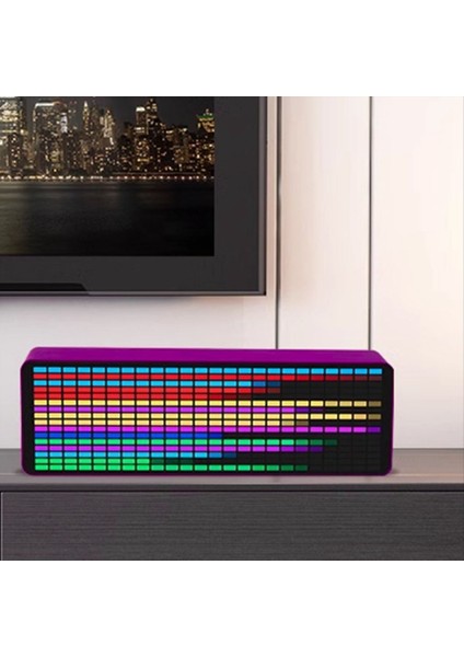 Renk LED Müzik Spektrumu Saat Ses Kontrolü Ritim Işığı 1624 Rgb Pikap Atmosfer Seviye Göstergesi Mor (Yurt Dışından) fırsatları