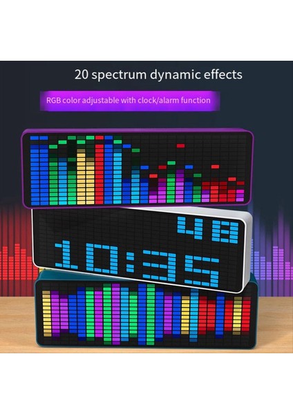 Renk LED Müzik Spektrumu Saat Ses Kontrolü Ritim Işığı 1624 Rgb Pikap Atmosfer Seviye Göstergesi Mor (Yurt Dışından) indirimleri