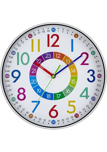 12 Inç Dijital Saat Sessiz Ev Yatak Odası Oturma Odası Duvar Yumruksuz Pille Çalışan Renk Saati (Yurt Dışından)