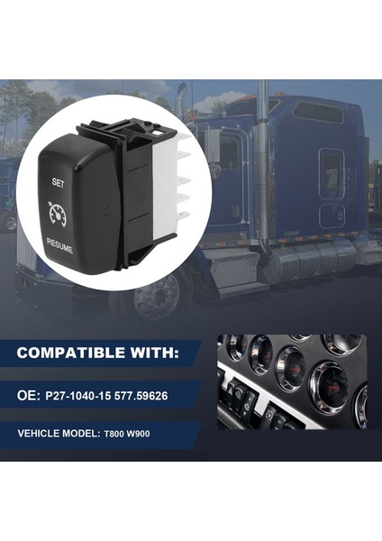 Kenworth Peterbilt T800 W900 Için Power Cruise Control Rocker Switch Direksiyon Sinyal Anahtarı P27-1040-15 577 59626 (Yurt Dışından) modelleri