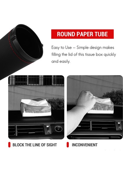 Doku Kutusu Genel Otomatik Yuvarlak Kağıt Tüp Güvenlik Kırık Pencere Doku Kupası Iç Dekorasyon Araba Ev Kağıt Tüp Siyah (Yurt Dışından) indirimleri
