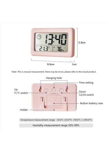 2x LED Dijital Saat Dijital Ekran Masaüstü Saat Ev Ofis Arka Işığı Erteleme Veri Takvim Saatleri -Pink (Yurt Dışından) fiyatları