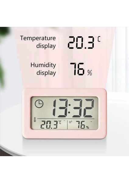 2x LED Dijital Saat Dijital Ekran Masaüstü Saat Ev Ofis Arka Işığı Erteleme Veri Takvim Saatleri -Pink (Yurt Dışından) indirimleri