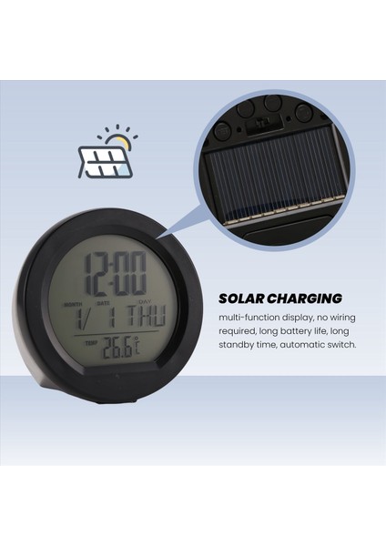 Araç Güneş Saati Termometresi Arka Işıkla LCD Dijital Ekran Araç Iç Aksesuarları (Yurt Dışından) modelleri