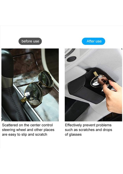 2x Evrensel Araba Güneş Gözlüğü Tutucu Araba Güneşi Vizör Göz Gözlükleri Kasa Tutucular Deri Güneş Gözlüğü Klips Depolama Siyah (Yurt Dışından) indirimleri