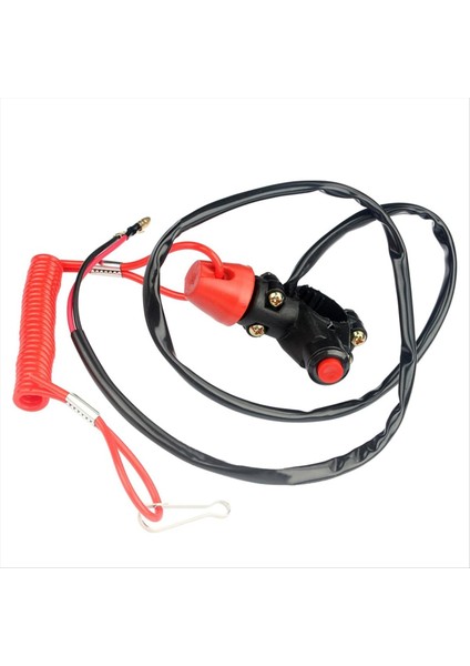 Motosiklet Atv Tether Kiracı Acil Durdurma Motoru Anahtarı Push Düğmesi Evrensel Parçalar (Yurt Dışından)