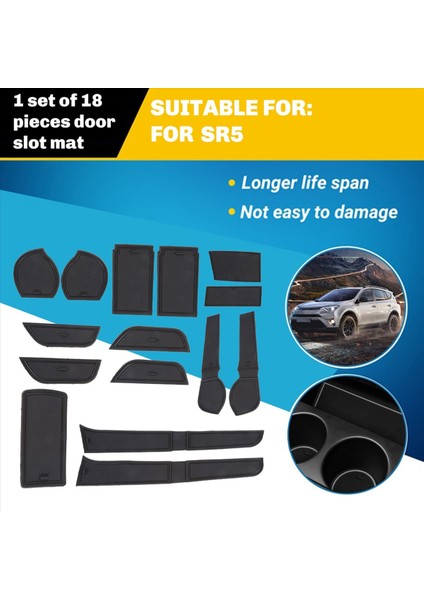 Toyota Için Kapı Yuvası Paspasları Hilux Sr5 4x4 Hilux Revo Hi-Rıder Kılavuzu 15-18 Kapı Pad/kupa Kıdamlı Matlar Siyah (Yurt Dışından) indirimleri