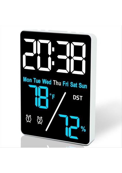 Dijital Oda Termometre Higrometre Çalar Saat Masa Iç Mekan Nem ve LED Ekranlı Sıcaklık Ölçümü Için (Yurt Dışından)