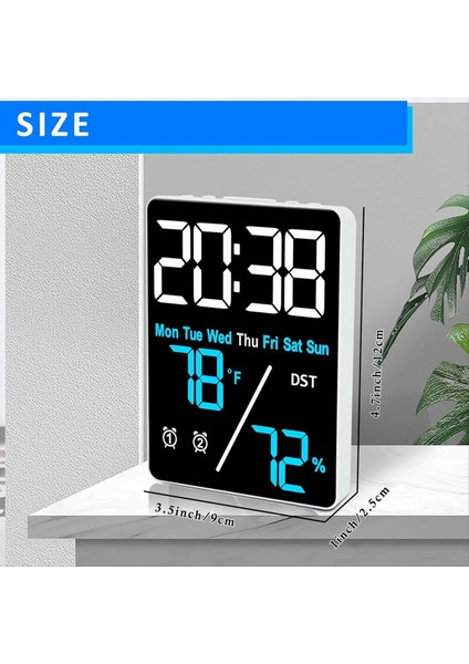 Dijital Oda Termometre Higrometre Çalar Saat Masa Iç Mekan Nem ve LED Ekranlı Sıcaklık Ölçümü Için (Yurt Dışından) fiyatları