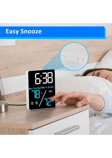 Dijital Oda Termometre Higrometre Çalar Saat Masa Iç Mekan Nem ve LED Ekranlı Sıcaklık Ölçümü Için (Yurt Dışından) fırsatları