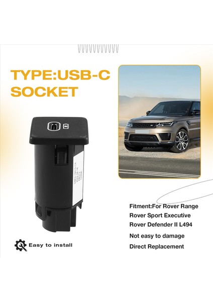 Land Rover Ranver Sport Executive Land Rover Defender Iı L494 Otomobil Usb-C Soketi LR150198 T4K14636 (Yurt Dışından) fırsatları