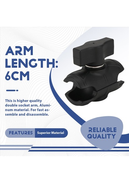 Naylon Kol 6 cm Çift Soket Kolu 1 Inç Bilyalı Taban Montaj Motosiklet Kamera Uzatma Kolu (Yurt Dışından) indirimleri