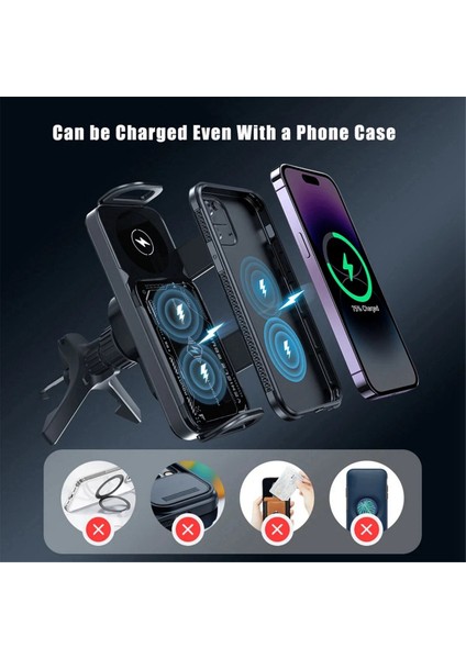 Araba Kablosuz Şarj Cihazı Stand Katlama Ekran Hızlı Şarj 15W Hızlı Araba Kablosuz Şarj Standı Telefon Tutucu (Yurt Dışından) fırsatları