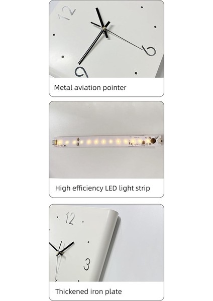 Kare Duvar Saati Katlanmış Köşe Duvar Asılı Saat Şık Ark Sessiz Saat Oturma Odası Için Işık ile Ev Dekorasyonu-A (Yurt Dışından) indirimleri
