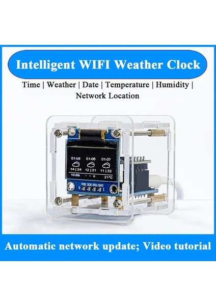 Dıy Hava Saati Kiti Wifi Modülü Nesnelerin Interneti Zaman Sıcaklığı ve Nem Ekran Lehimleme Uygulaması Gevşek Parça (Yurt Dışından) fırsatları