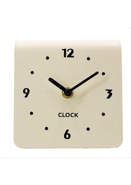 Saat Basit Retro Oturma Odası Dekor Sessiz Masaüstü Saat Saat Dekor Krem Beyaz (Yurt Dışından)