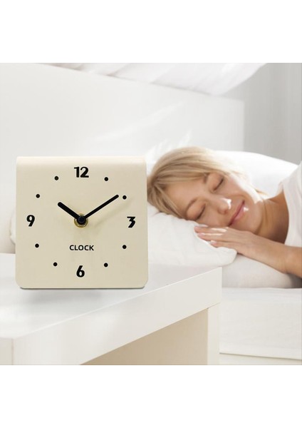 Saat Basit Retro Oturma Odası Dekor Sessiz Masaüstü Saat Saat Dekor Krem Beyaz (Yurt Dışından) fırsatları