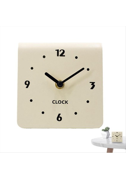 Saat Basit Retro Oturma Odası Dekor Sessiz Masaüstü Saat Saat Dekor Krem Beyaz (Yurt Dışından) indirimleri