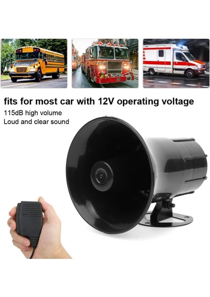 12V Polis Siren Hoparlörü 3 Ton Ses Ses Sesli Ayar Aracı Mikro Hoparlör Acil Pa Sistemi (Yurt Dışından) fırsatları