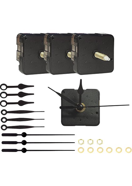 3 Parça Saat Hareketleri Dıy Duvar Saati Pil Çalışan Mekanizma Saat Eşleşen Parçalar ve Işaretçiler Şaft Uzunluğu 22MM (Yurt Dışından)