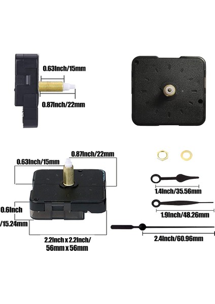 3 Parça Saat Hareketleri Dıy Duvar Saati Pil Çalışan Mekanizma Saat Eşleşen Parçalar ve Işaretçiler Şaft Uzunluğu 22MM (Yurt Dışından) fırsatları