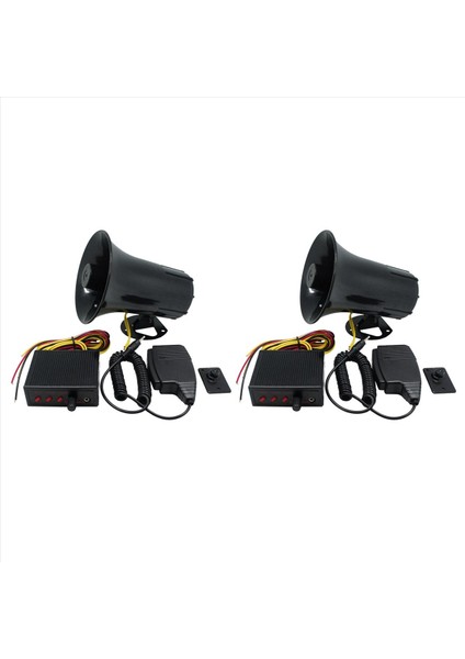 2x 12V Polis Siren Hoparlör 3 Ton Ses Sesli Ayar Aracı Mikro Hoparlörlü Acil Durum (Yurt Dışından)