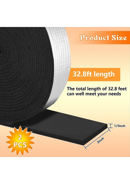 Boru Yalıtım Sargısı 2 Inç Genişliğinde x 32 8 Ft Dış Mekan Köpük ve Folyo Boru Sargısı Yalıtım Bandı Kendi Kendine Yapıştırıcı (2 Rulo) (Yurt Dışından) modelleri