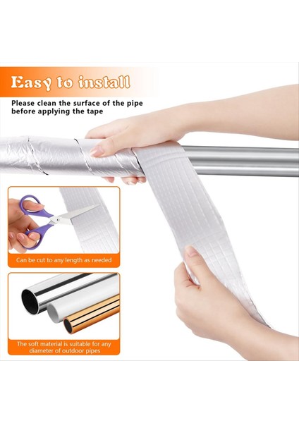 Boru Yalıtım Sargısı 2 Inç Genişliğinde x 32 8 Ft Dış Mekan Köpük ve Folyo Boru Sargısı Yalıtım Bandı Kendi Kendine Yapıştırıcı (2 Rulo) (Yurt Dışından) fırsatları