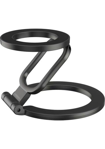 Çift Taraflı Telefon Holde Güçlü Mıknatıs ve Parmak Kavrama Suppor Siyah ile Katlanabilir 360 ° Dönen Stand (Yurt Dışından)