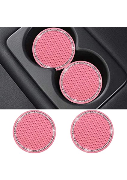 2pcs Pembe Bling Araba Kupası Tutucular Rhinestone Araba Anti Slip Insert Kupa Mat Içecek Bardak Altlıkları Kristal Araç Aksesuarları (Yurt Dışından) fiyatları