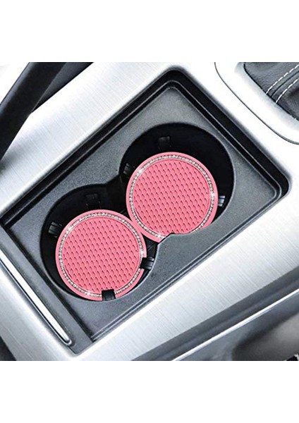 2pcs Pembe Bling Araba Kupası Tutucular Rhinestone Araba Anti Slip Insert Kupa Mat Içecek Bardak Altlıkları Kristal Araç Aksesuarları (Yurt Dışından) indirimleri