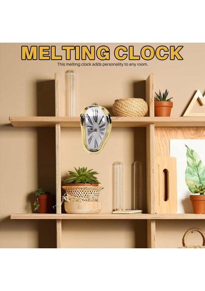 Eritme Saati Blok Tipi Bükülmüş Saat Dekoratif Ev Ofis Raf Masası Masası Komik Yaratıcı Altın Için Eritilmiş Saat (Yurt Dışından) fırsatları