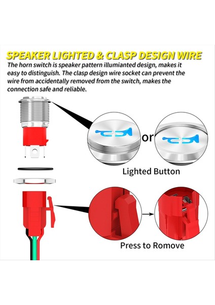 Boynuz Düğmesi 12V 20A Ağır Dermi 16MM Metal Korna Anahtarı Hoparlör LED Paslanmaz Çelik Anlık Push Düğmesi Anahtarı (Yurt Dışından) indirimleri
