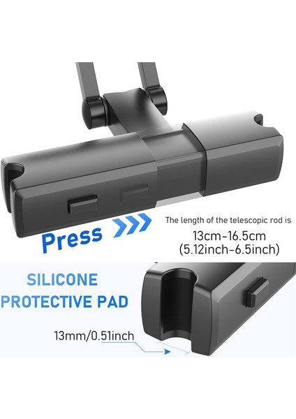 Araba Arka Koltuk Başlık Telefon Tutucusu Gerilebilir Tablet Tutucu Arka Yastık Ayar Braketi Arabada Video Izle (Yurt Dışından) indirimleri