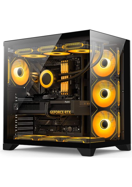 Alpha Elite 7x Argb Fan Kumanda ve Kontrolcü Atx Boş Bilgisayar Kasası Siyah