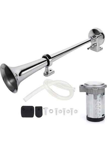 Araba Hava Boynuzu 17 Inç 150DB 180W Araba Siren Tonu Pompası Kamyon Araç Teknesi Motosiklet Için Tek Boynuz Kompresörü - 12V (Yurt Dışından)